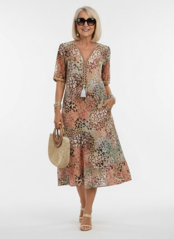 Florentine™ — Robe midi florale fluide élégante
